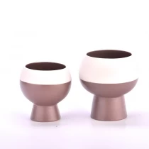 China Popular shape with high step 400ml ceramic candle holder for supplier manufacturer