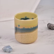 Çin Toptan seramik boş mum kavanozları benzersiz lüks seramik mum kapları üretici firma