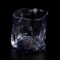 Китайський Гаряча прозора блакитна закручена скляна банка 8 унцій для оптового продажу виробник