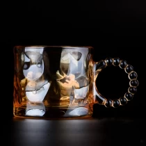 Ķīna Luksusa brūnas krāsas caurspīdīgas 11 unces galvanizācijas stikla burkas ražotājs