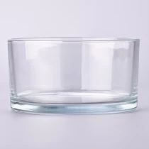 China Wholesale 3 wick round candles holder 1004ml clear large glass candle bowls for candle making manufacturer