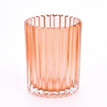 Čína Populární 8oz průhledný oranžový na vertikální skleněný svícen pro velkoobchod výrobce