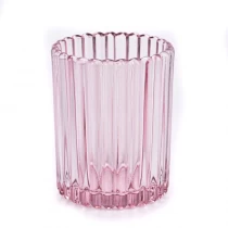 Čína Luxusní 300ml průhledný růžový skleněný svícen pro dodavatele výrobce