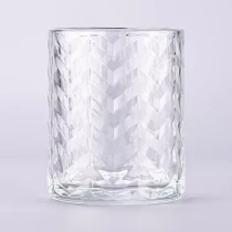 China Luxuriöser Kerzenhalter aus Glas mit exquisitem Muster für die Heimdekoration im Glas Hersteller