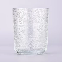 Tsina Bultuhang luxury pattern glass candle holder 1391ml glass jar Manufacturer