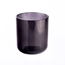 China 8oz gray color round bottom aura glass candle jars manufacturer