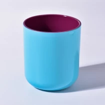 Cina 8oz 10oz wadah lilin kaca warna biru Toples Lilin Kaca Mewah Untuk Pembuatan Lilin pabrikan