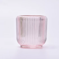 porcelana recipientes para velas de vidrio rosa portavelas de vidrio único fabricante