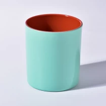 Κίνα χρώματος ψεκασμού γυάλινα βάζα κεριών 8oz και καπάκια με κηροπήγια κατασκευαστής