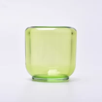 China borcan de sticlă gol verde formă rotundă suport pentru lumânări producător