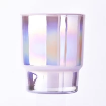 China Supplier iridescent Glass Candle Vessels for home deco manufacturer