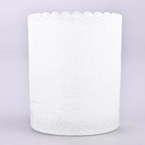 China Wholesale white color 250ml glass candle holder for home deco manufacturer