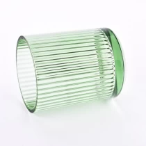 中国 家の装飾用の人気のあるグリーンガラスキャンドル容器440ml垂直ガラスキャンドルジャー メーカー