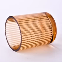 Tsina Wholesale Vertical Stripe Design Scented Glass para sa Candles Glass Container para sa Soy Wax Manufacturer