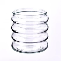 China Customized deco cyclic shape 320ml glass candle holder for wholesale manufacturer