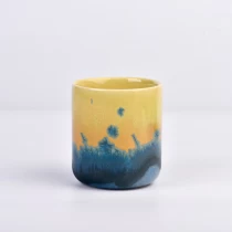 China 6oz colors glazing ceramic candle holder manufacturer
