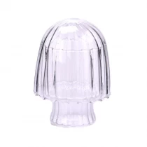 Китай прозрачен стъклен буркан за свещи с уникален дизайн с капак за домашен декор Производител