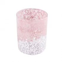 China 1374ml large powder-white speckled glass candle jars wholesale manufacturer