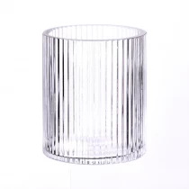 China Wholesale electroplating painting colored 400ml vertical line with glass candle jar for home deco manufacturer