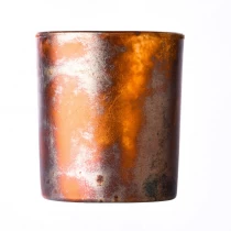 China Furnizor cu efect de piatră galvanizată colorată pe suportul de lumânare din sticlă în linie dreaptă de 8 oz 10 oz pentru decorarea casei producător