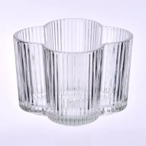 China home decor 14oz clover glass candle jar manufacturer