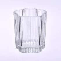 China home decor small clover glass candle votive manufacturer