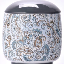 Tsina Custom na Natatanging Blue Luxury Ceramic Candle Vessel Jars na may Takip Manufacturer
