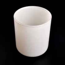 China 500ml white glass candle jar round bottom candle vessels supplier manufacturer