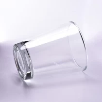 China popular 14oz filled wax V shape glass candle jars manufacturer