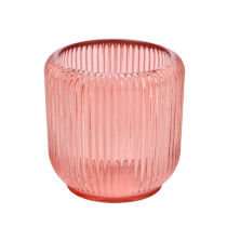 China Wholesale 8oz home decor pink color thick wall glass candle jars in bulk manufacturer