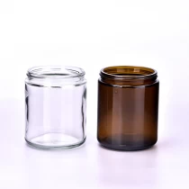 China Wholesale amber clear 9oz glass candle container candle jar manufacturer