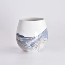 China marble ceramic candle vessels 400ml ceramic candle jars manufacturer