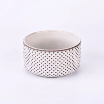 China Deboss pattern ceramic candle bowl for home wax manufacturer