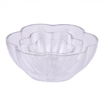China luxury flower shape glass candle bowl manufacturer
