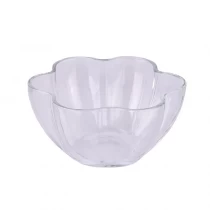China hot sales 4 wicks large flower shape glass candle bowl manufacturer