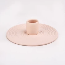 China luxury pink ceramic simple candle stick holder manufacturer