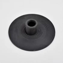China home decor black ceramic candlestick base holder manufacturer