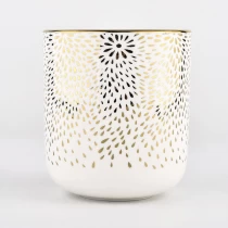 China luxury gold coating ceramic candle holder manufacturer