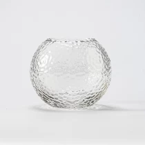 China Luxury transparent round shape glass candle jar wholesale manufacturer