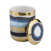 China luxury ceramic hand paint artwork and decal printing candle jar manufacturer