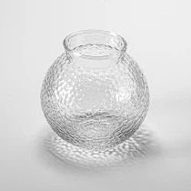 China Wholesale 550ml 600ml handmade honeycomb ball shape glass candle jar glass vase manufacturer