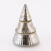 China hot sales christmas glass tree decorative candle jar manufacturer