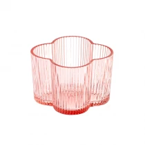 China Flor Shape Glass Candle Fots Dois Wicks três Wicks Vidro Candelas de vidro fabricante