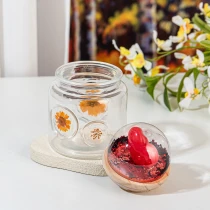 China glass candle container glass candle jar with sealing dome lid - COPY - nipjl1 fabrikant