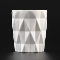 China white 7oz glass candle jar with diamond pattern manufacturer