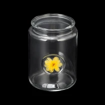 Kina boligindretning 20oz stearinlysglas med blomst fabrikant