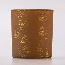 Kina Boligindretning mat lysebrun guldmarmorfinish Glas stearinlyskrukke til duftlys fabrikant