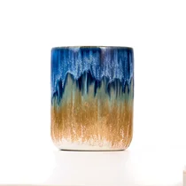 Kina boligindretning 5 oz blå kunstværk keramisk lys krukke fabrikant