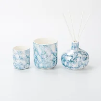 Kinija Tiekėjas 477ml Naujas mėlynos spalvos dekoro keramikinis žvakių laikiklis Gamintojas