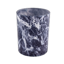 China Vollständig bedrucktes Kerzenglas aus Marmordekorationsglas Hersteller